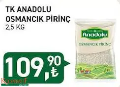 Tarım Kredi Birlik Anadolu Osmancık Pirinç 2,5 Kg