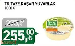 Tarım Kredi Birlik Taze Kaşar Yuvarlak 1000 G