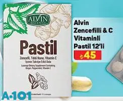 Alvin Zencefilli & C Vitaminli Pastil 12'li