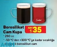 Borosilikat Cam Kupa