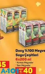 Dooy %100 Meyve Suyu Çeşitleri 6x200 ml