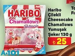 Haribo Çilekli Cheesecake Chamallows Yumuşak Şeker 130 g