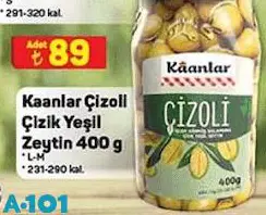 Kaanlar Çizoli Çizik Yeşil Zeytin 400 g