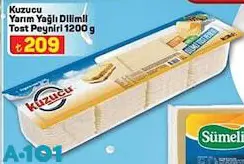 Kuzucu Yarım Yağlı Dilimli Tost Peyniri 1200 g