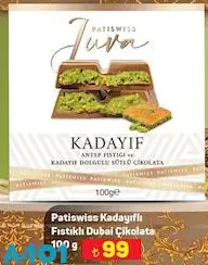 Patiswiss Kadayıflı Fıstıklı Dubai Çikolata 100 g