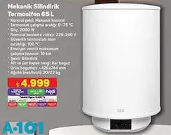 Seg Mekanik Silindirik Termosifon 65 L