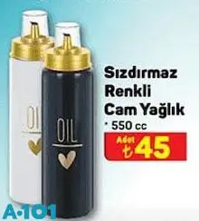 Sızdırmaz Renkli Cam Yağlık 550 cc