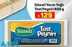 Sümeli Yarım Yağlı Tost Peyniri 600 g