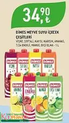 Dimes Meyve Suyu İçeçek Çeşitleri  1 L