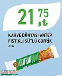 Kahve Dünyası Antep Fıstıklı Sütlü Gofrik 33g