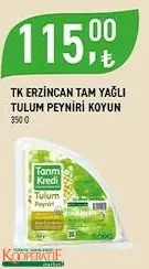 Tarım Kredi Birlik Erzincan Tam Yağlı Tulum Peyniri Koyun 350 g