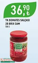 Tarım Kredi Birlik Domates Salçası 28 brix Cam 700 g