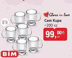 Glass İn Love Cam Kupa 200 Cc 6'Lı