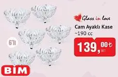 Glass İn Love Cam Ayaklı Kase 190 Cc 6'Lı