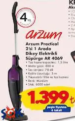 Arzum AR 4069 Practical 2'si 1 Arada Dikey Elektrikli Süpürge