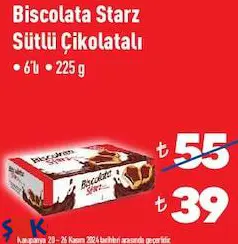 Biscolata Starz Sütlü 6'lı 225 g