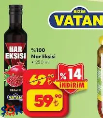 Bizim Vatan %100 Nar Ekşisi 250 ml