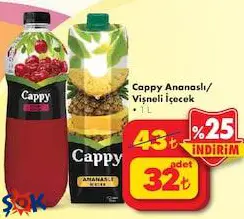 Cappy Ananaslı/Vişneli İçecek 1 l