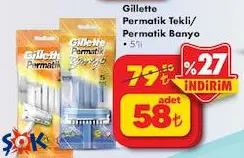 Gillette Permatik Tekli/Permatik Banyo 5'li