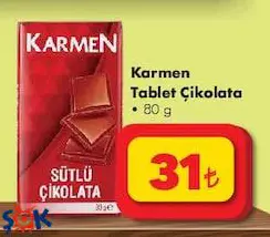 Karmen Tablet Çikolata 80 g