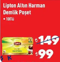 Lipton Altın Harman Demlik Poşet 100'lü