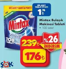 Mintax Bulaşık Makinesi Tableti 100 Adet