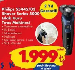 Philips S5445/03 Shaver Series 5000 Islak Kuru Tıraş Makinesi