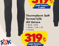 Thermoform Soft Termal İçlik Alt Unisex