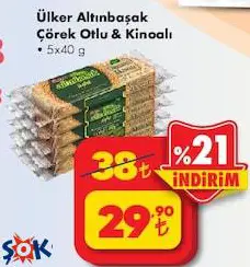 Ülker Altınbaşak Çörek Otlu&Kinoalı 5x40 g