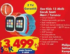 Xee-Kids 13 Akıllı Çocuk Saati Mavi/Turuncu