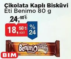 Eti Benimo Çikolata Kaplı Bisküvi 80 g