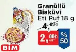 Eti Puf Granüllü Bisküvi 18 g