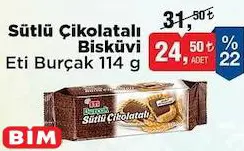 Eti Burçak Sütlü Çikolatalı Bisküvi 114 g