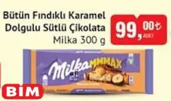 Milka Bütün Fındıklı Karamel Dolgulu Sütlü Çikolata 300 g