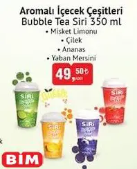 Siri Bubble Tea Aromalı İçecek Çeşitleri 350 ml