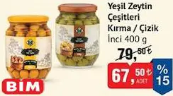 İnci Yeşil Zeytin Çeşitleri Kırma/Çizik 400 G