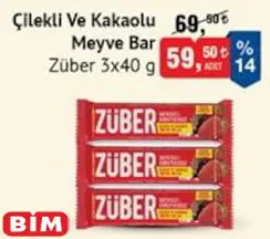 Züber Çilekli Ve Kakaolu Meyve Bar 3X40 G