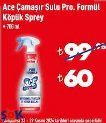 Ace Çamaşır Sulu Pro Formül Köpük Sprey 700 Ml