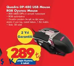 Quadro DP-480 USB Mouse RGB  Oyuncu Mouse