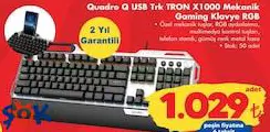 Quadro Q USB Trk TRON X 1000 Mekanik Gaming/Oyuncu Klavye RGB Oyun Klavyesi