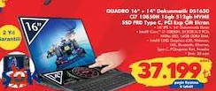 Quadro 16 inç+14 inç Dokunmatik DS1630 Ci7 10850H 16 GB NVME SSD FRD Type C PCI Exp Çift Ekran Bilgisayar