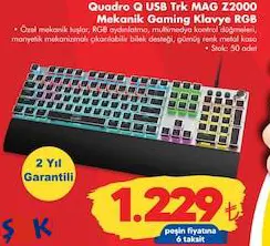 Quadro Q USB Trk MAG Z2000 Mekanik Gaming/Oyuncu Klavye RGB Oyun Klavyesi