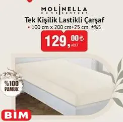 Molinella Tek Kişilik Lastikli Çarşaf