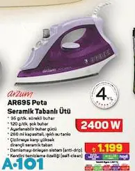 Arzum AR695 Peta Seramik Tabanlı Ütü