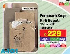 Fermuarlı Keçe Kirli Sepeti