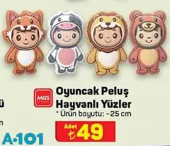 Mgs Oyuncak Peluş Hayvanlı Yüzler 25 Cm