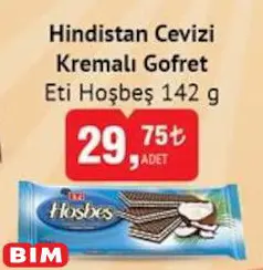 Eti Hoşbeş Hindistan Cevizi Kremalı Gofret 142 G