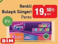 Parex Renkli Bulaşık Süngeri 3'Lü