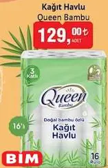 Queen Bambu 3 Katlı Kağıt Havlu 16'Lı