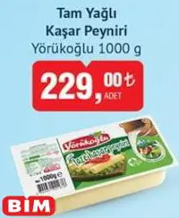 Yörükoğlu Tam Yağlı Kaşar Peyniri 1000 G